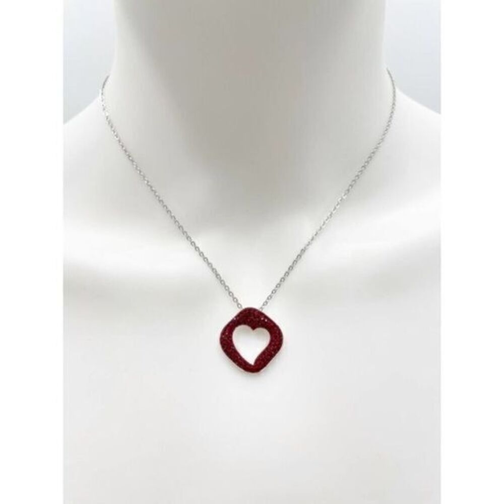 Swarovski crystal heart pendant with inner cut out